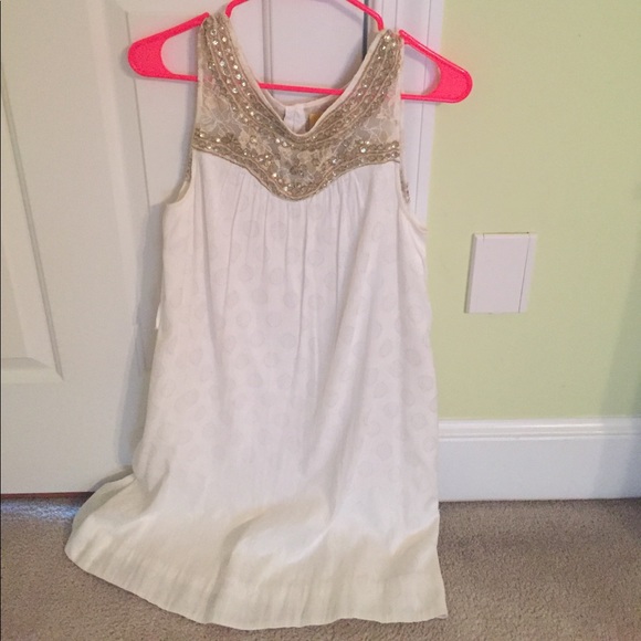 anthropologie white beaded dress Farm Rio Anthropologie Beaded Embellished Maxi Long Dress  White Chocolate  Couture